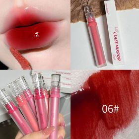 Crystal Glossy Lip Glaze Mirror Cute Bear Lip Gloss Waterproof Transparent Nude Liquid Lipstick Lip Girls Makeup Korean Makeup (Color: B06)