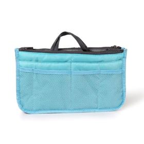 Women Lady Travel Insert Handbag Organiser Makeup Bags (Color: Blue)