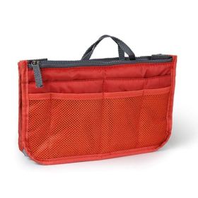 Women Lady Travel Insert Handbag Organiser Makeup Bags (Color: Orange)